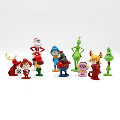 12 Piece Grinch Playset Figure Cake Topper Cindy Lou Who Max & More!