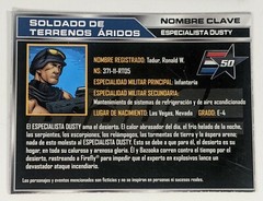 Lot of 3 GI JOE File Cards – Bazooka Firefly Dusty Portuguese Spanish 50th Anniv