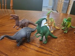 Lot of 17 Dinosaur Toys Assorted Types Sizes And Years Trex, Stego, More