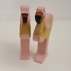 Holztiger Flamingo Wood Toy Lot of 2 Pink Bird Animals