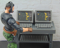 Custom 1:12 Scale Control Room Mission 4pc Radar Monitor TYPE2 Diorama Prop Set