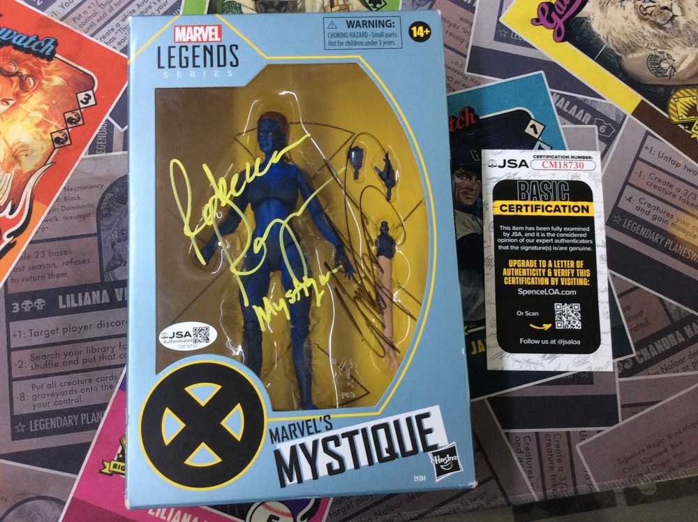 REBECCA ROMIJN & Chris Claremont AUTO SIGNED MYSTIQUE Marvel Legends JSA COA