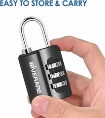 3pk 3-DIGIT RE-SETTABLE Gym School Locker Padlocks, Safe/Secure, EASY TO USE 16z