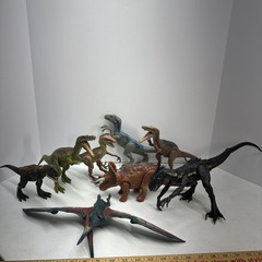 Mattel Jurassic World Dinosaur Lot of 8 Fallen Kingdom Blue Raptor Mix Medium SZ
