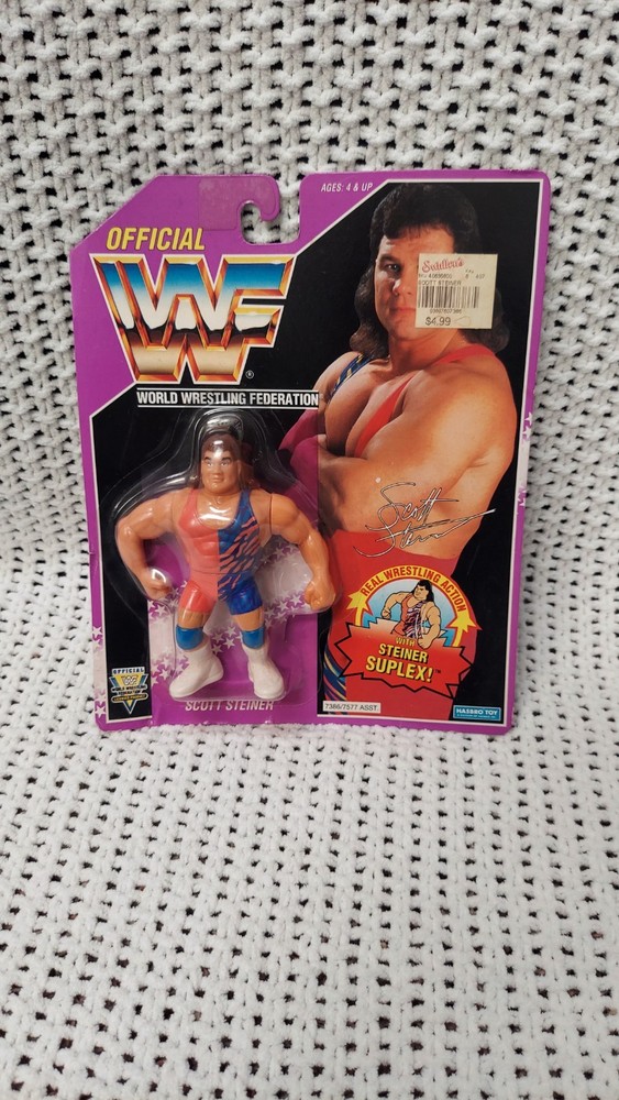 WWF Scott Steiner Hasbro Wrestling Figure Purple Card 1993 New On Card
