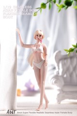 ANT T305B 1/12 Pale Skin Flexible Silicone Female Action Figure Body Model Toys