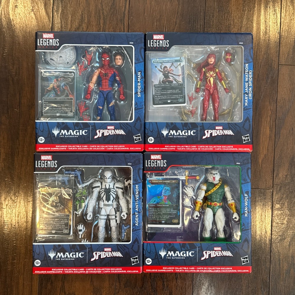 IN HAND! Marvel Legends Magic the Gathering SPIDER-MAN 6″ Hasbro Figure Set of 4