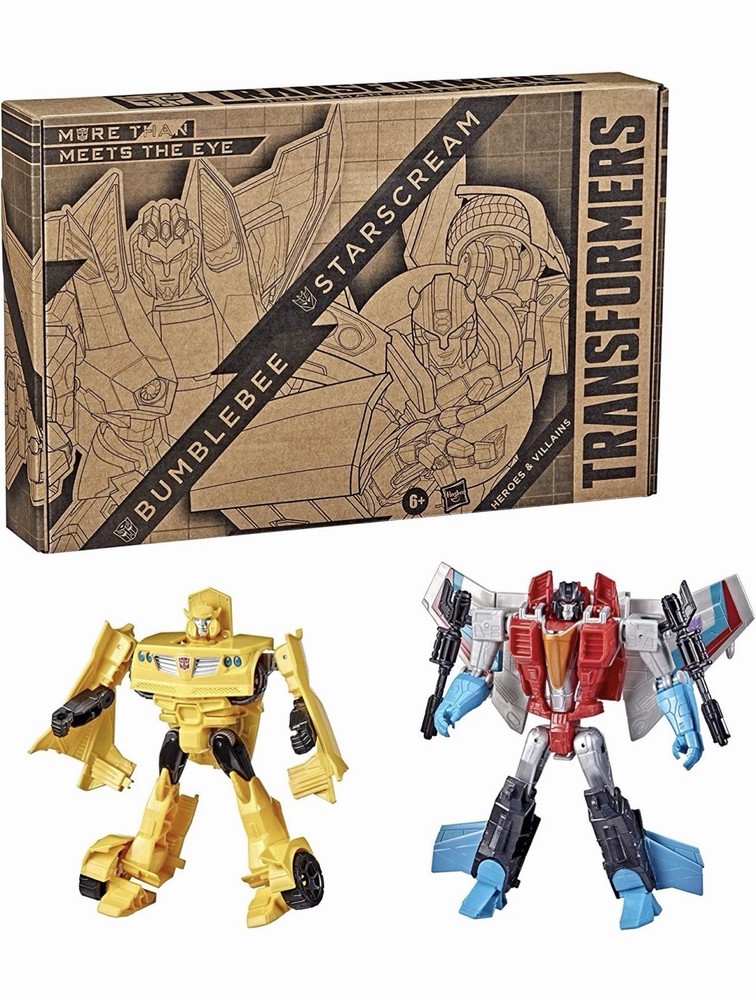 Transformers Toys Heroes and Villains Bumblebee and Starscream 2-Pack Action Fig