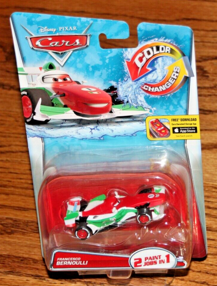 2016 DISNEY PIXAR CARS FRANCESCO BERNOULLI COLOR CHANGERS DAMAGED PACKAGE
