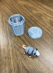Trash Animals 3D Printed Opossum, Skunk & Raccoon Trash Can Figurines
