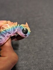 Rose Turtle 3D Printed Articulated Keychain Turtle Eyes Is Hand Painted..