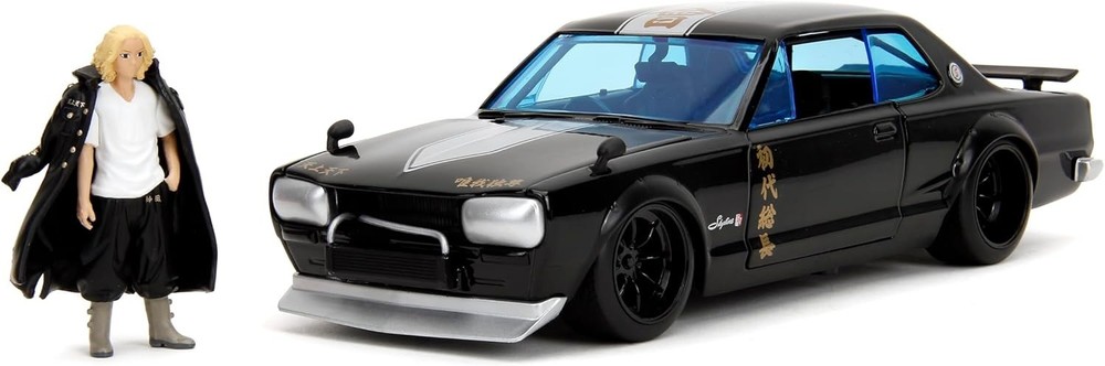 Tokyo Revengers 1:24 1971 Nissan Skyline GT-R Die-Cast Car & 2.75″ Mikey…