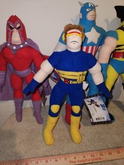 Lot of 4 X-Men Marvel Kellytoy Wolverine Magneto Captain Cyclops Plush Dolls Toy