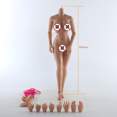 US JIAOU Doll 1/6 JOQ-10E-BS Suntan Large Bust 12″ Female Action Figure Body Toy