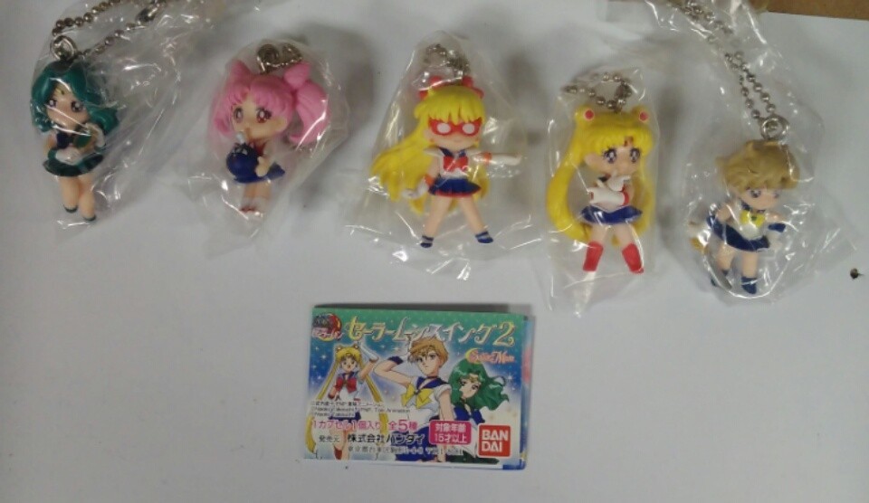 Sailor Moon Vol 2 Key Chain Swing Figure Set of 5 – ORIGINAL 2014 JAPAN BANDAI