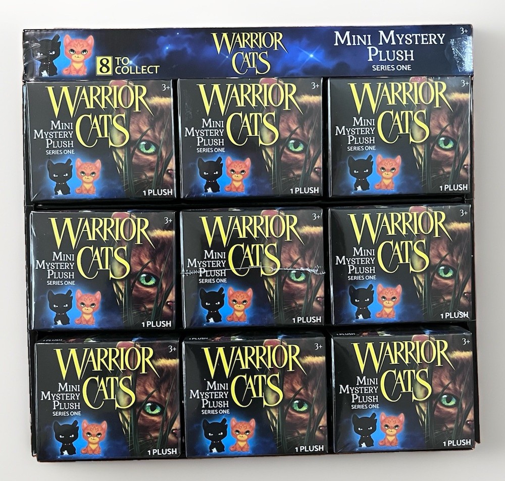 Warrior Cats Mini Mystery Plush Series One Complete Set Of 9 SEALED with Display