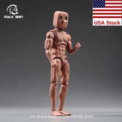 Notaman 1/12 Male Flexible Strong Muscular Body Square Head 6”Action Figure Toy