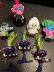 Lot of 12 Trolls Figures Characters Toys Dolls World Tour Finger Puppets Etc