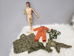 READ 1964 GI JOE MIKE POWERS ATOMIC MAN Action Figure Jumpsuit Camouflage Poncho