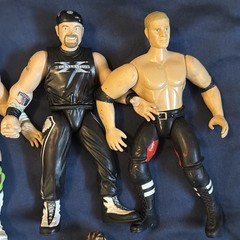 JAKKS WWF BCA Lot Bone Crunching Action Edge Owen Hart Jerry Lawler Dude Love