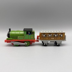 Britt Allcroft Thomas Train PERCY 4″ Engine & Clarabel Car Plastic Vintage 1992