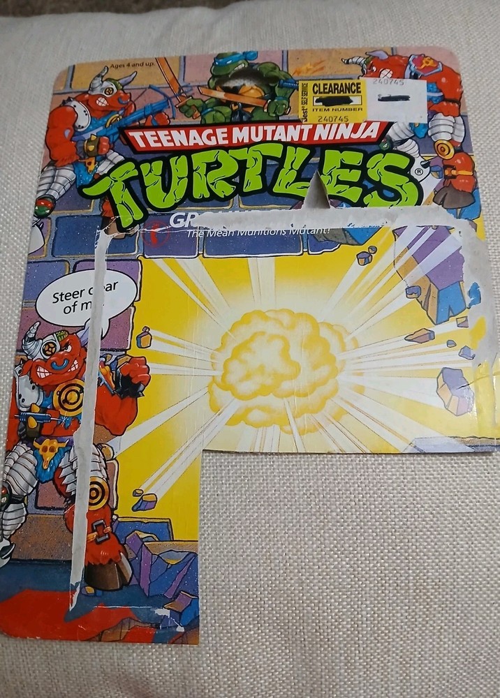 TMNT Cardback Groundchuck Teenage Mutant Ninja Turtles 1991 Bio File Card