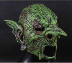 Green Goblin Cosplay Elf Scary Witch Mask Halloween Carnival Party Costume Prop