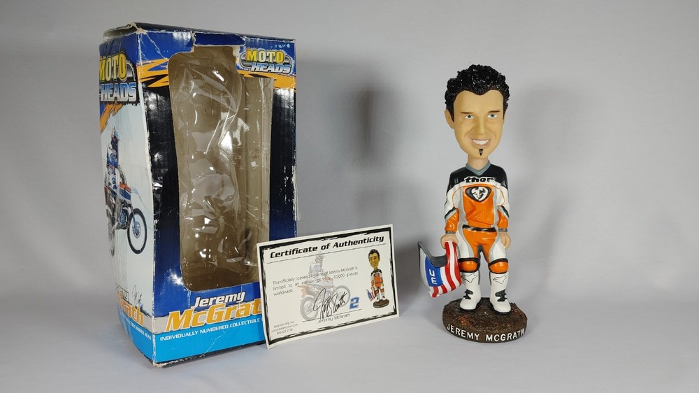 DreamCo Moto Heads Jeremy McGrath Bobblehead 1st Edition w/ box and certificate