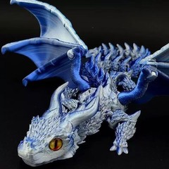3D Printed Crystal Dragon Flexible Articulated Dragon Fidget Toys Desktop Decor