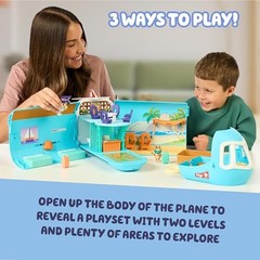 MOOSE TOYS BLUEY 3-IN-1 AIRPLANE TOYS FOR KIDS PLAYSET – MULTICOLOR