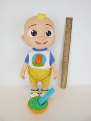 CoComelon Official Deluxe Interactive JJ Doll with Sounds Peas Spoon Clothes