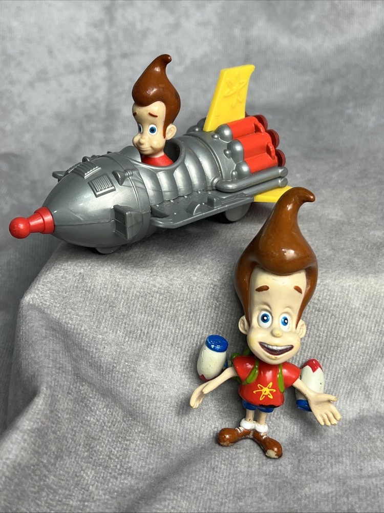 Adventures of Jimmy Neutron Boy Genius 3″ Figure Lot Rocket Mattel Rare 2002 T1
