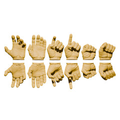 1/10 Scale Hands: Leather Gloved (Multiple Color Options)