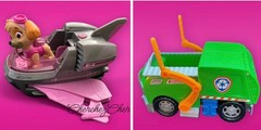 Spin Master PAW Patrol Skye Rescue Jet Vehicle, Pup, & Rocky’s Recycle Truck Lot