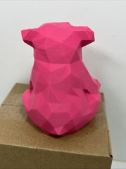 Valentine’s Day Pink Bear w/ Heart Geometric 3.5” Figure Plastic Cute Gift New