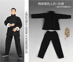 1/6 Chinese Kung Fu Robe Shirt Pants Training Clothing Fit 12” Action Figure