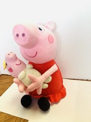 Peppa Big Big Sister Holding Evie 14in Plush 2025 Read