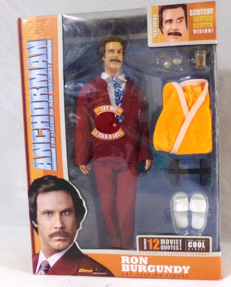 2013 Beeline The Anchorman Ron Burgundy Talking Action Figure MIB