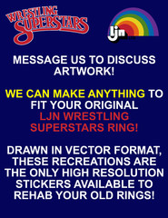 FULL Replacement Sticker Set for LJN Wrestling Superstars Ring – WWE WWF