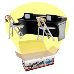 Black & Gray Commentator Table Playset For WWE Wrestling Action figures