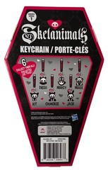 SKELANIMALS Keychain Porte Cles 6 Keychains Set Coffin Case Collect Them All NIB