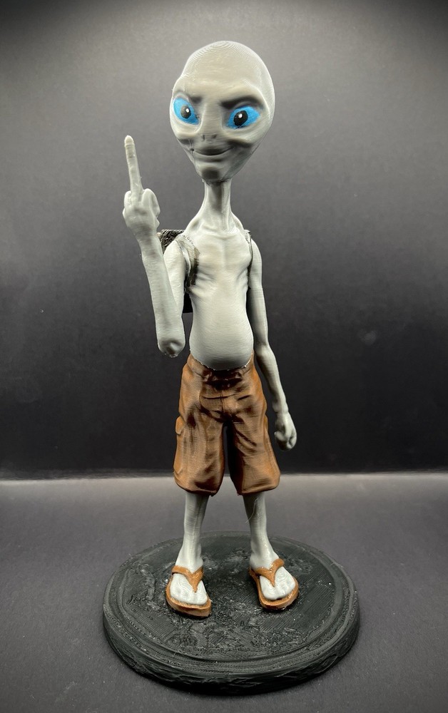 Large 8” Collectible 3D Printed Insolent Alien Display Figure