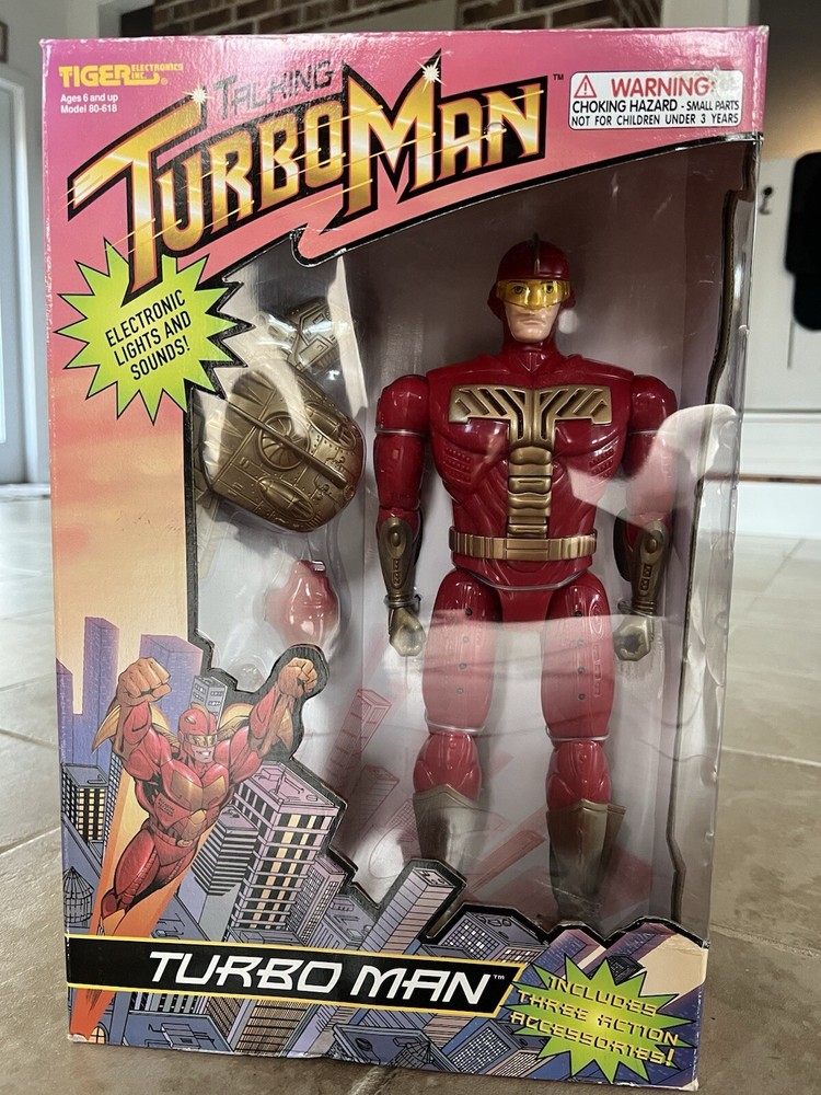Tiger Electronics 80-618 1996 13 1/2in Talking Turbo Man Action Figure