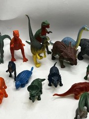 Lot of 31 Small Hard PVC Plastic Toy Dinosaur Figures Vintage Varies Small Sizes