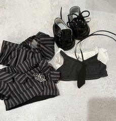 6 pc outfit for 38 cm Labubu doll. Wednesday character clothes