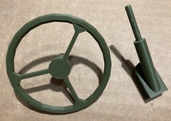 GI Joe Jeep 7000 Repro Qty 1 3D Printed Hasbro 12” Jeep Steering Wheel and Stem