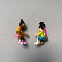 Vintage Disney Parks Seated People Figurines Mickey Ear Hat PVC Figures Lot of 2
