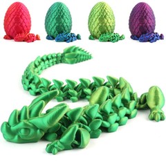 Easter Gift 3D Printed Dragon Full Articulated Dragon w/Egg Colourful Decorative