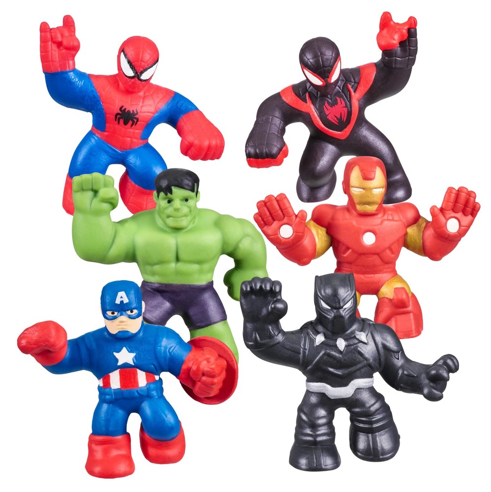 Marvel Mega Mini 6 Pack – Squishy, Stretchy, Gooey Mini Heroes – Ironman, Spider