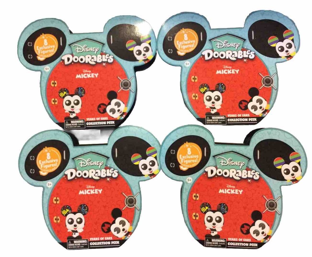 Disney Doorables 8 Mickey Mouse Years of Ears Collection Peek Lot of 4 new (T)